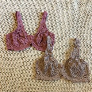 NWOT Lace Unpadded Underwire Bralettes 2-Pack